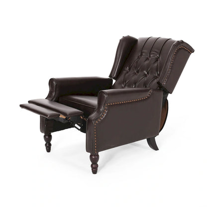 Walter Brown Bonded Leather Recliner Club Chair by Christopher Knight Home
