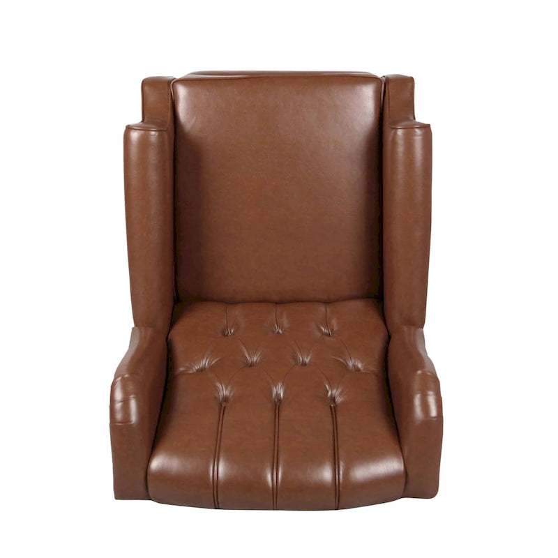 Walter Brown Bonded Leather Recliner Club Chair by Christopher Knight Home