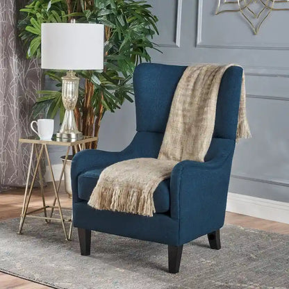 Quentin Contemporary Wingback Fabric Club Chair by Christopher Knight Home