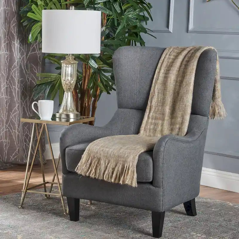 Quentin Contemporary Wingback Fabric Club Chair by Christopher Knight Home