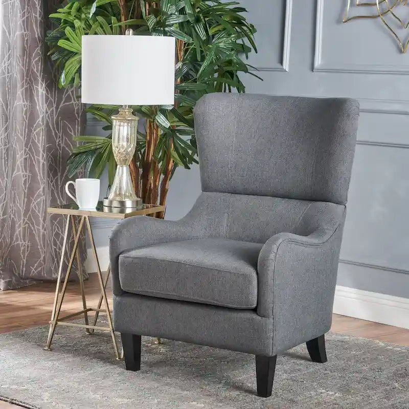 Quentin Contemporary Wingback Fabric Club Chair by Christopher Knight Home