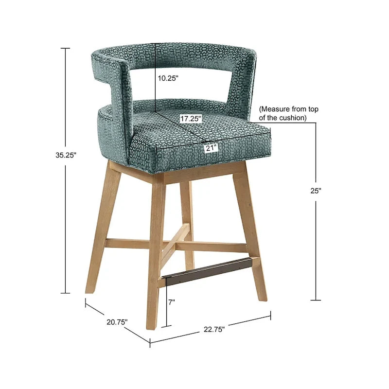 Madison Park Glenwood 180 degree Swivel Counter Stool Auto-Return