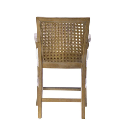 Madison Park Blaine Cream/Reclaimed Natural Cane Back Counter Stool