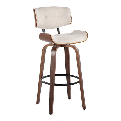 Carson Carrington Leksand 30 Fixed-Height Bar Stool with Bent Wood Legs (Set of 2)