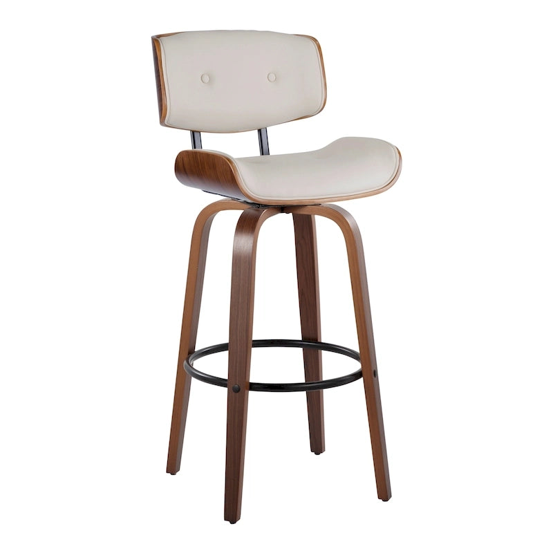 Carson Carrington Leksand 30 Fixed-Height Bar Stool with Bent Wood Legs (Set of 2)