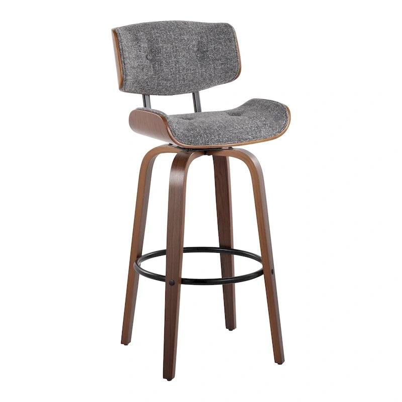 Carson Carrington Leksand 30 Fixed-Height Bar Stool with Bent Wood Legs (Set of 2)
