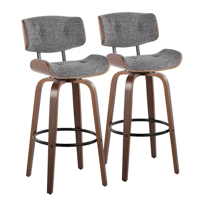 Carson Carrington Leksand 30 Fixed-Height Bar Stool with Bent Wood Legs (Set of 2)