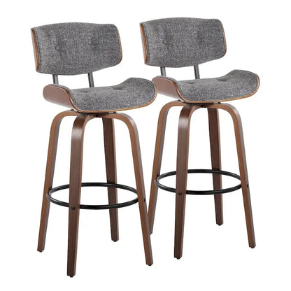 Carson Carrington Leksand 30 Fixed-Height Bar Stool with Bent Wood Legs (Set of 2)