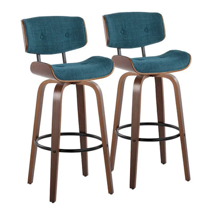 Carson Carrington Leksand 30 Fixed-Height Bar Stool with Bent Wood Legs (Set of 2)