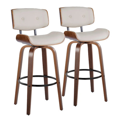 Carson Carrington Leksand 30 Fixed-Height Bar Stool with Bent Wood Legs (Set of 2)