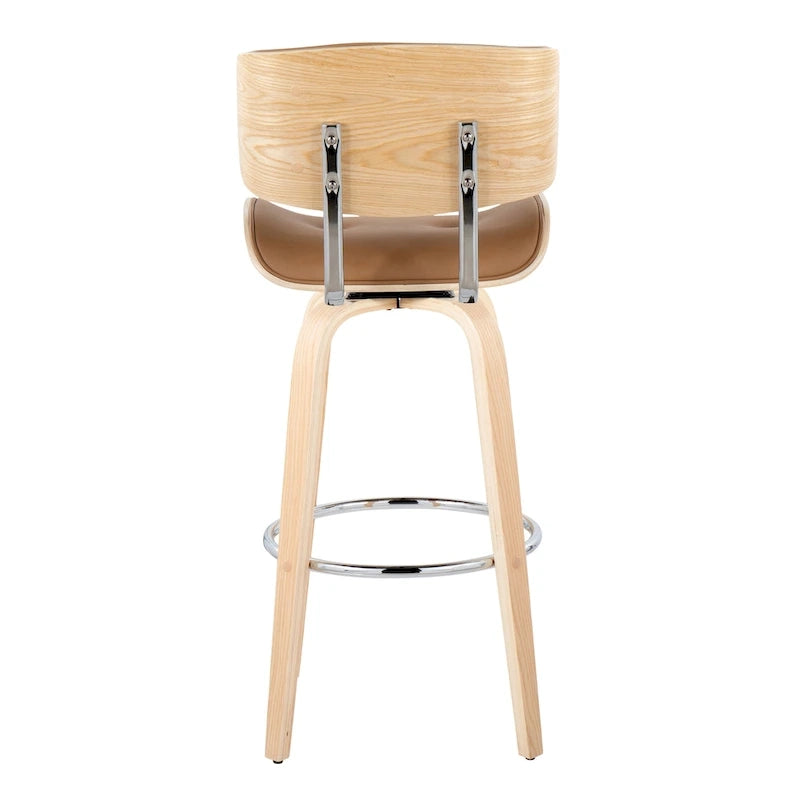 Carson Carrington Leksand 30 Fixed-Height Bar Stool with Bent Wood Legs (Set of 2)