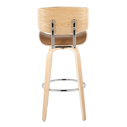 Carson Carrington Leksand 30 Fixed-Height Bar Stool with Bent Wood Legs (Set of 2)