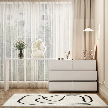 Makeup Desk Rotating Dresser and Desk 6 Drawer Dresser Vanity Makeup