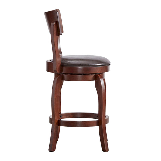 Lyla 24-inch Brown Counter Height Swivel Stool by iNSPIRE Q Classic