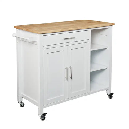 SEI Furniture Oriaga White Kitchen Cart