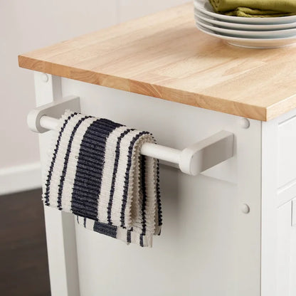 SEI Furniture Oriaga White Kitchen Cart