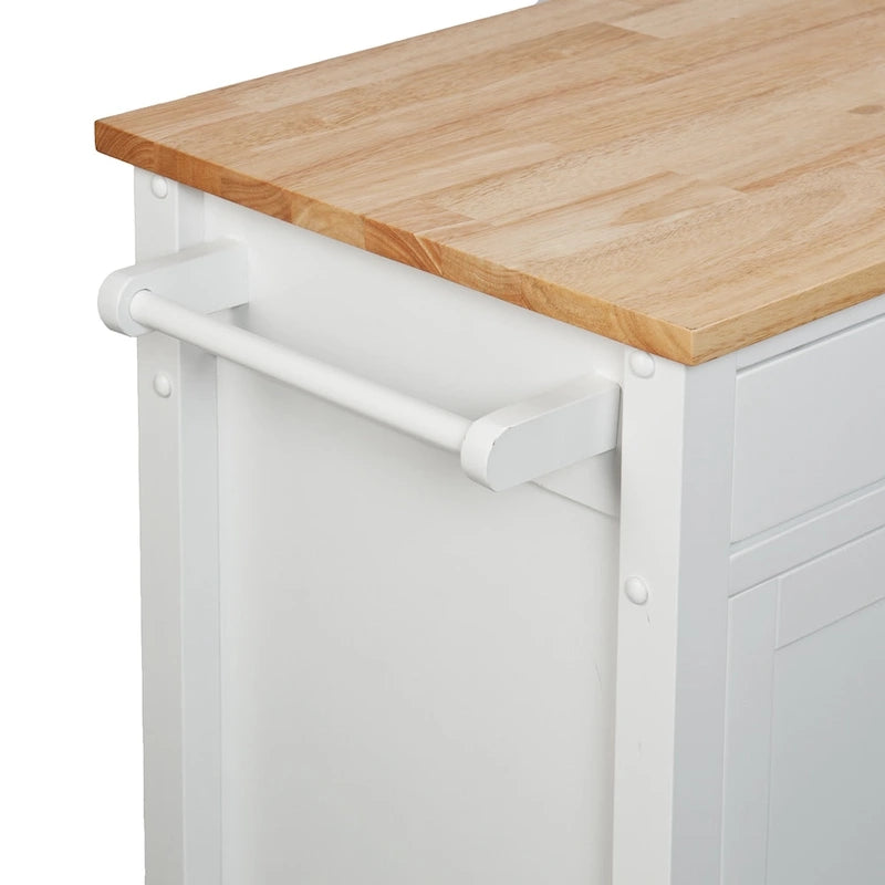 SEI Furniture Oriaga White Kitchen Cart