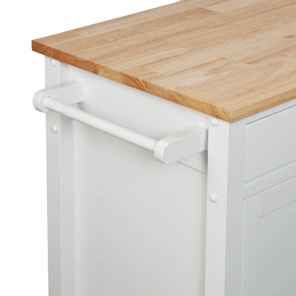 SEI Furniture Oriaga White Kitchen Cart