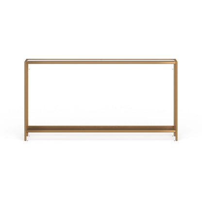 SEI Furniture Grant Narrow Console Table with Glass Shelf Display