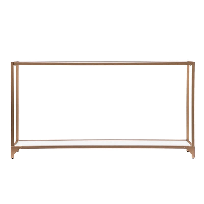 SEI Furniture Grant Narrow Console Table with Glass Shelf Display