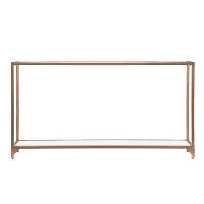 SEI Furniture Grant Narrow Console Table with Glass Shelf Display