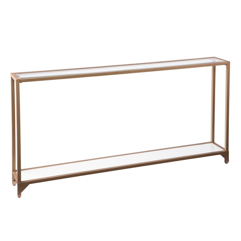 SEI Furniture Grant Narrow Console Table with Glass Shelf Display