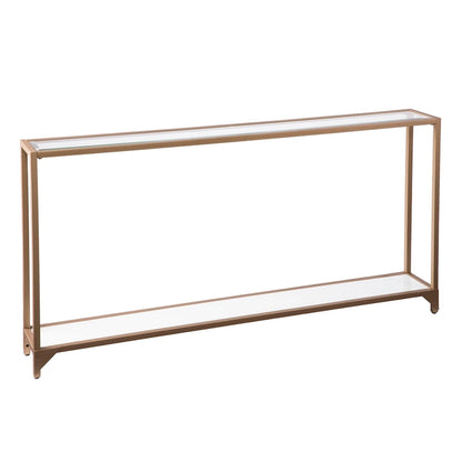 SEI Furniture Grant Narrow Console Table with Glass Shelf Display