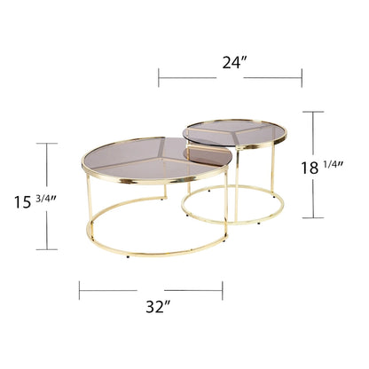 SEI Furniture Marlei Modern 2-Piece Nesting Coffee Table