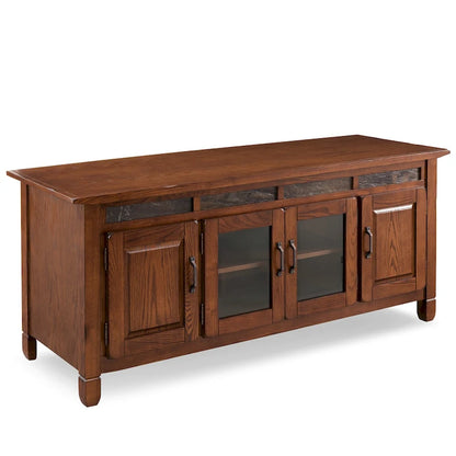 Leick Home Rustic Oak Enclosed Storage TV Stand