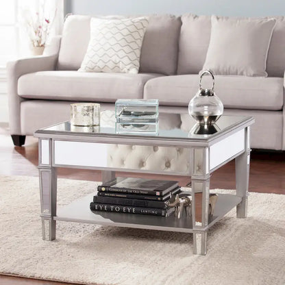 SEI Furniture Wheaton Square Mirror Coffee Table with Shelf