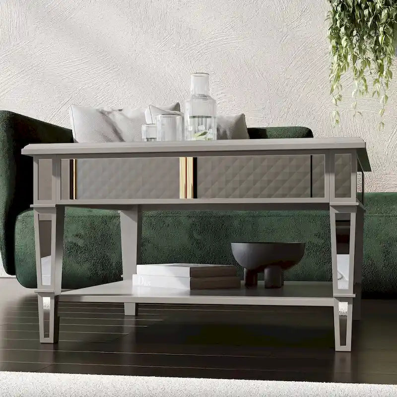 SEI Furniture Wheaton Square Mirror Coffee Table with Shelf