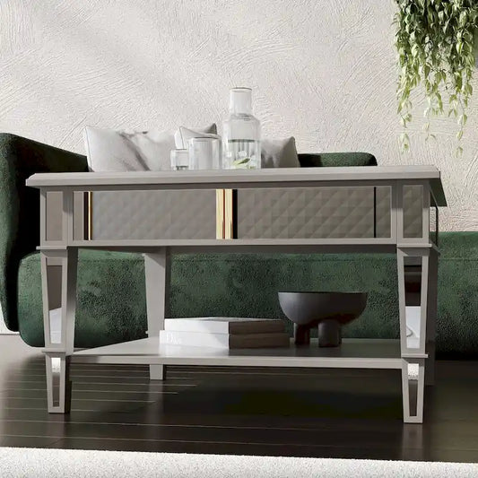 SEI Furniture Wheaton Square Mirror Coffee Table with Shelf