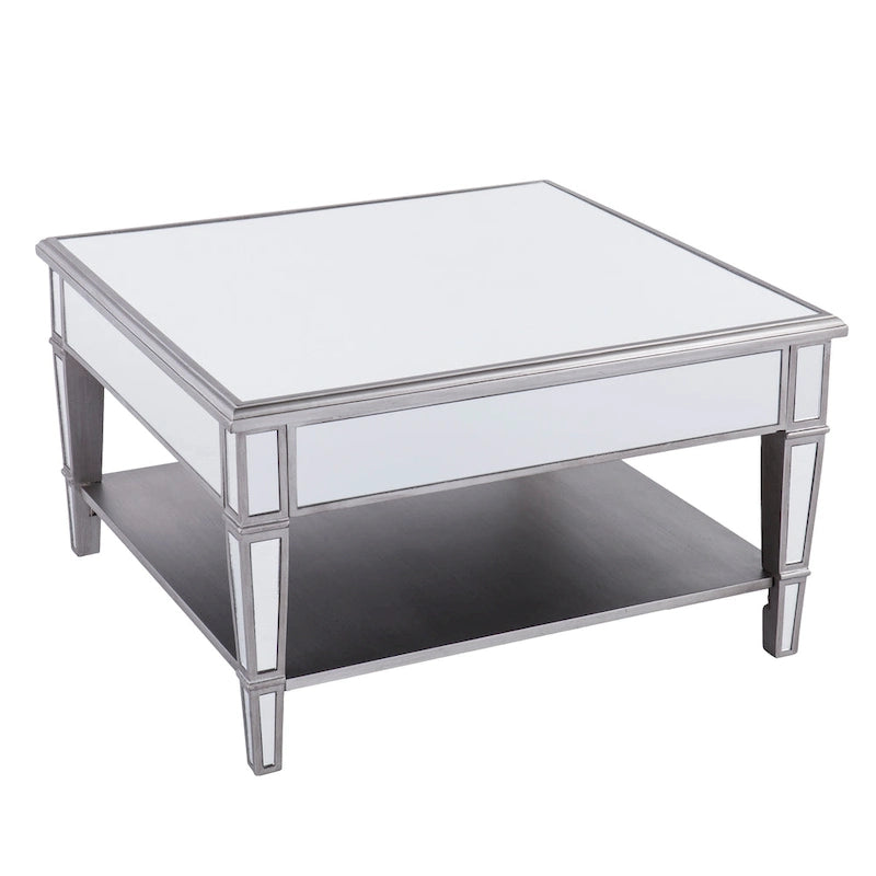 SEI Furniture Wheaton Square Mirror Coffee Table with Shelf
