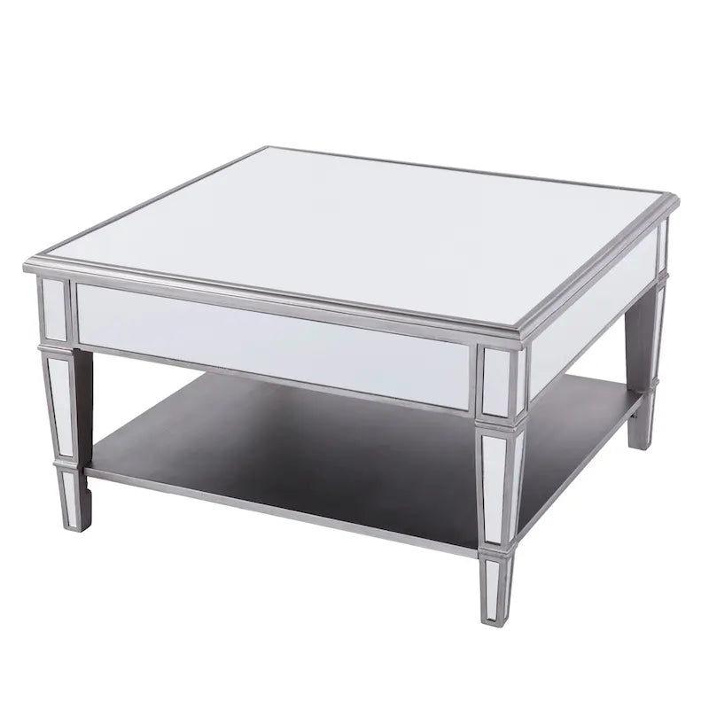 SEI Furniture Wheaton Square Mirror Coffee Table with Shelf
