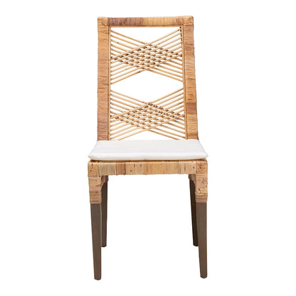 Poltak Modern Bohemian Natural Brown Rattan Dining Chair