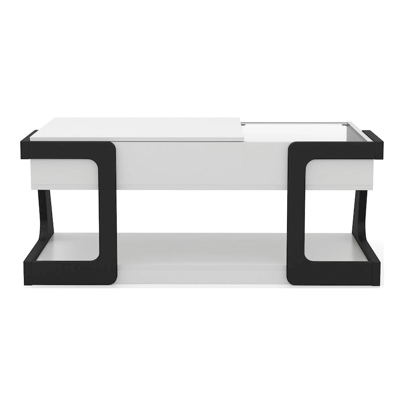 DH BASIC Contemporary White 49-inch Lift-top Coffee Table by Denhour