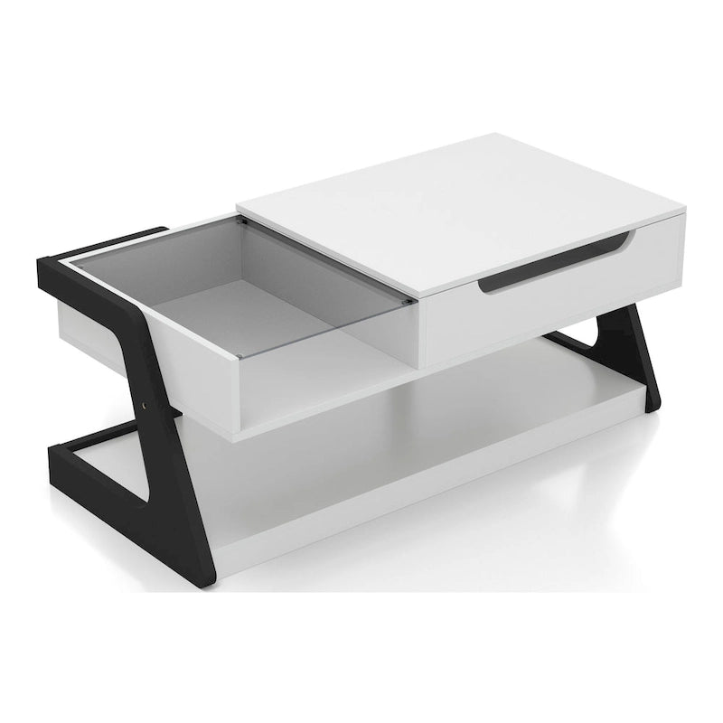 DH BASIC Contemporary White 49-inch Lift-top Coffee Table by Denhour