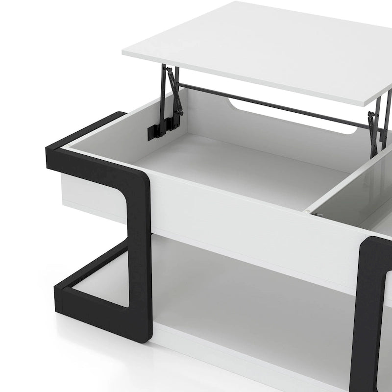 DH BASIC Contemporary White 49-inch Lift-top Coffee Table by Denhour