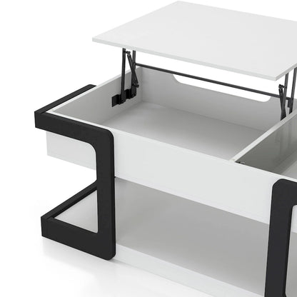 DH BASIC Contemporary White 49-inch Lift-top Coffee Table by Denhour