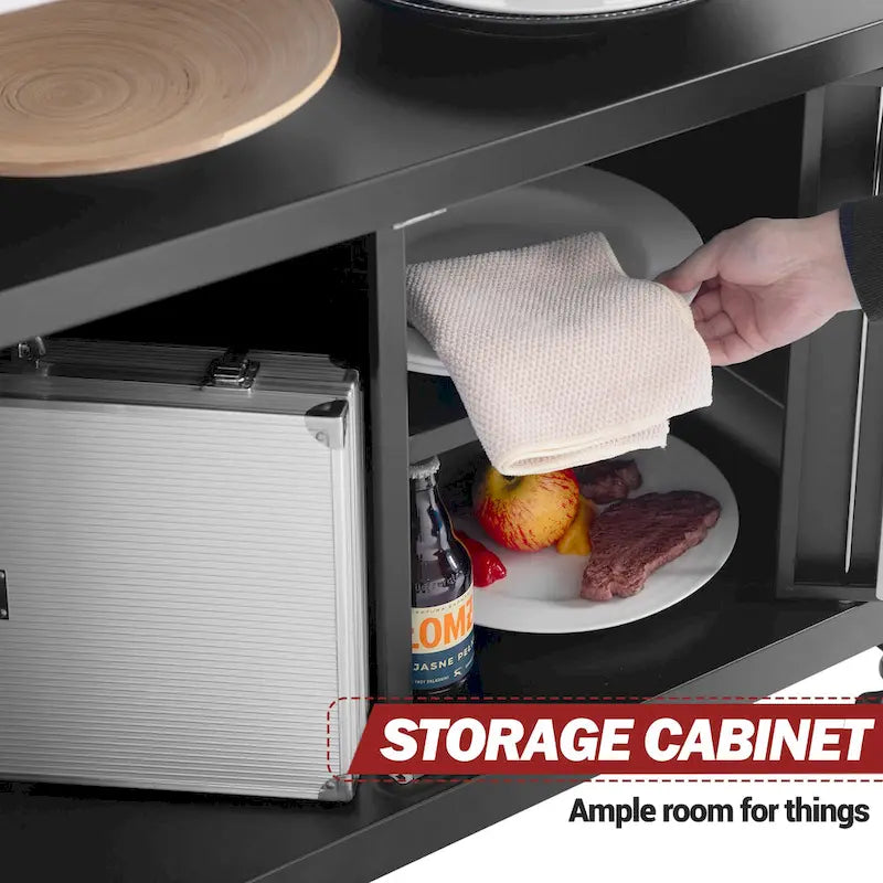 Royal Gourmet Movable Kitchen Cart Grill Prep Table with Storage