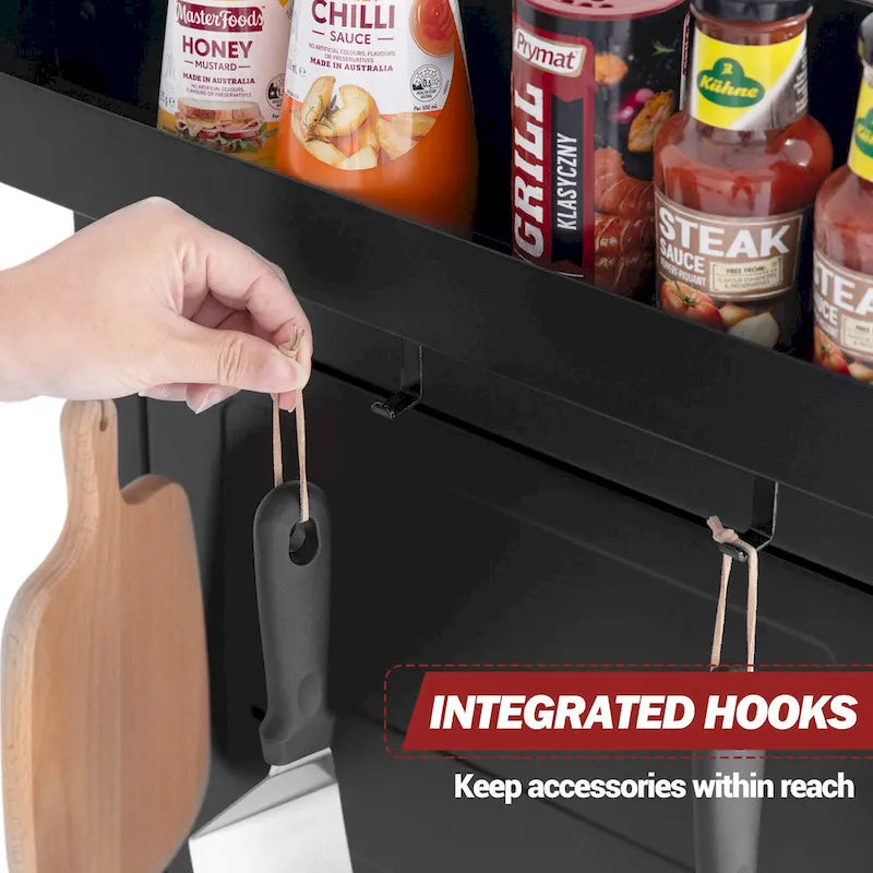 Royal Gourmet Movable Kitchen Cart Grill Prep Table with Storage