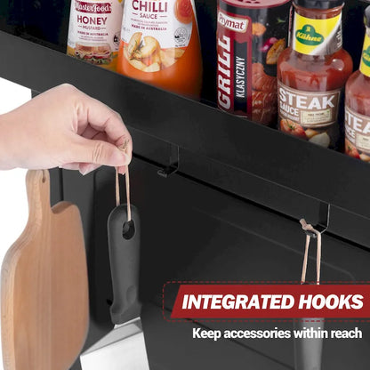 Royal Gourmet Movable Kitchen Cart Grill Prep Table with Storage