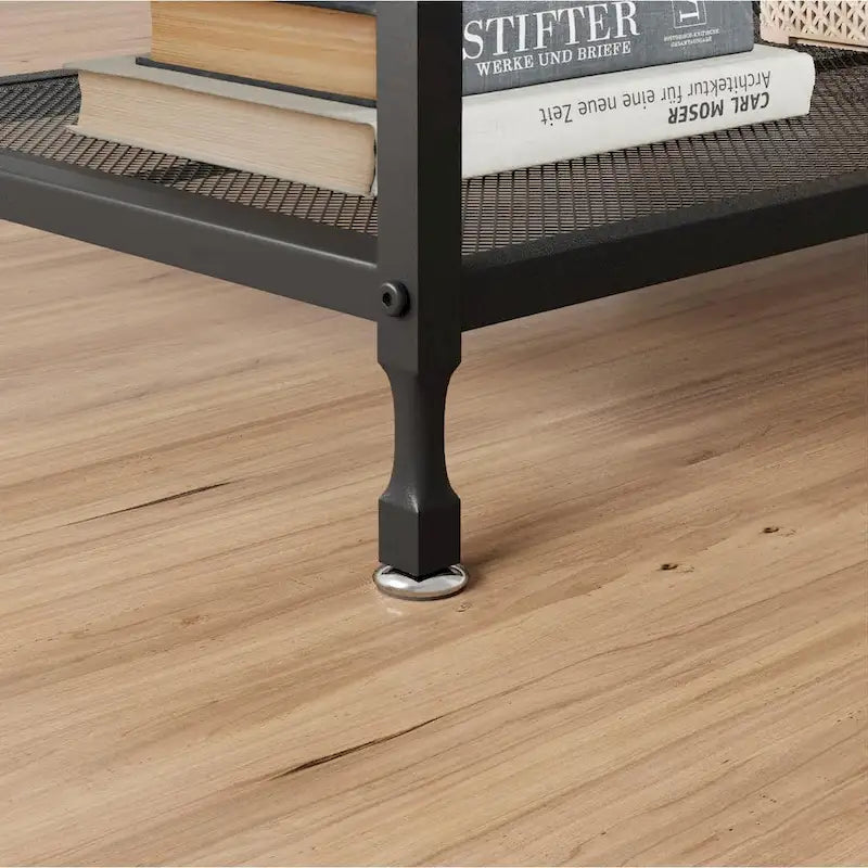 Coffee Table 2-Tier Center Table with Mesh Shelf Rectangle Storage