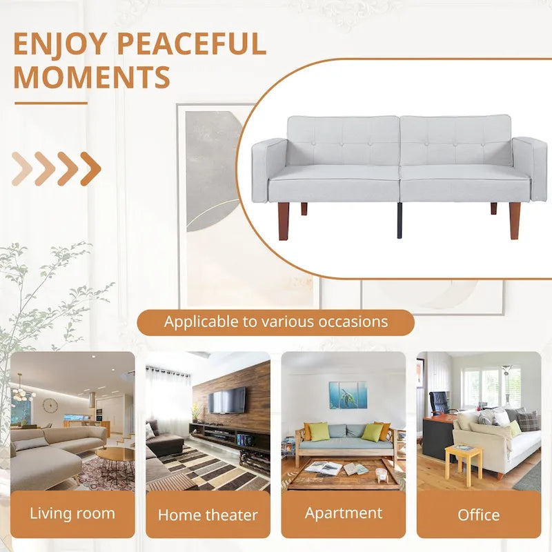 Futon Sofa Bed Memory Foam Couch Sleeper Daybed Foldable Convertible Loveseat