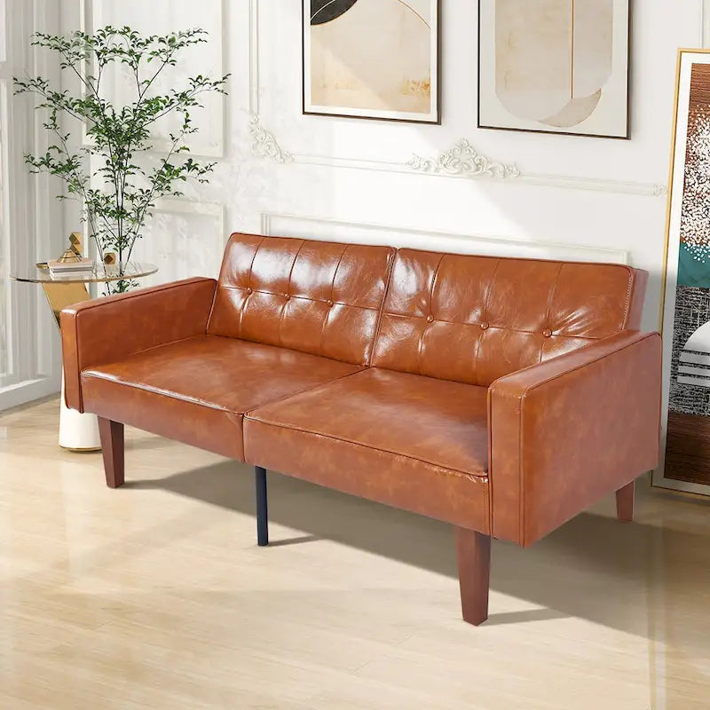 Futon Sofa Bed Memory Foam Couch Sleeper Daybed Foldable Convertible Loveseat