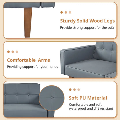 Futon Sofa Bed Memory Foam Couch Sleeper Daybed Foldable Convertible Loveseat