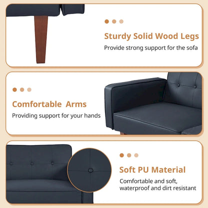 Futon Sofa Bed Memory Foam Couch Sleeper Daybed Foldable Convertible Loveseat