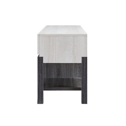 Tiska Modern White and Grey 60-inch 3-Shelf TV Console by Furniture of America