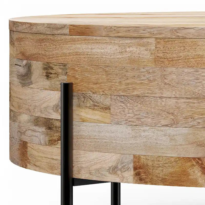 WYNDENHALL Farmington Modern Industrial Round Drum Coffee Table - 38d x 38 w x 14h