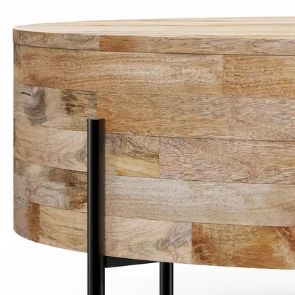 WYNDENHALL Farmington Modern Industrial Round Drum Coffee Table - 38d x 38 w x 14h